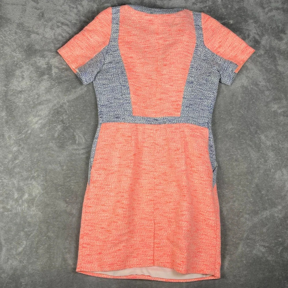 Sea New York Dress Womens 6 Sheath Color Block Zip Front Short Sleeve Mini - Picture 5 of 8